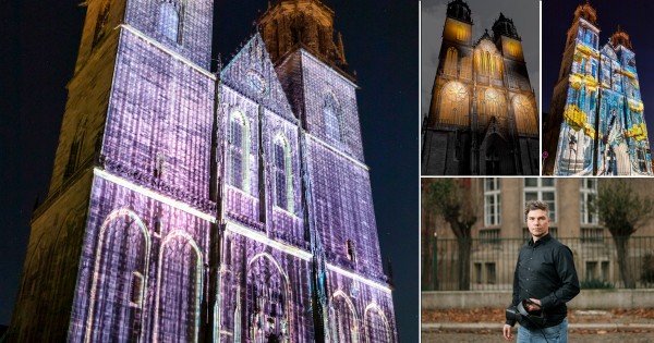 Magdeburg in Light - Lichtinstallation am Westportal - Stefan Haberkorn